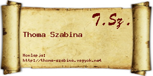 Thoma Szabina névjegykártya